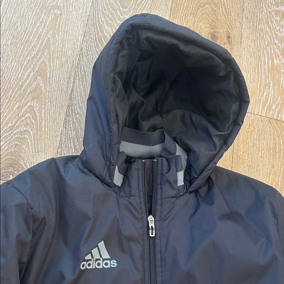 Adidas Black and Gray Hooded Jacket - Picture 2 of 8